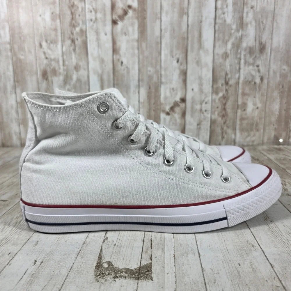 Converse Chuck‎ Taylor All Star High Top White Canvas Sneakers M7650 Womens 13